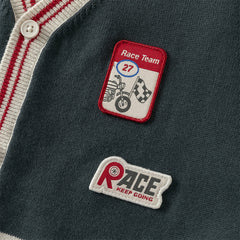 Dave&Bella Toddler Boys Grey V-neck Long Sleeve Cotton Comfortable Sweater Cardigans