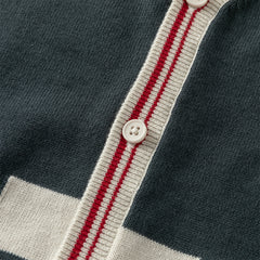 Dave&Bella Toddler Boys Grey V-neck Long Sleeve Cotton Comfortable Sweater Cardigans