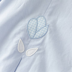 Dave&Bella Toddler Girls Blue Long Sleeve Lightweight Cotton Casual A-line Dress