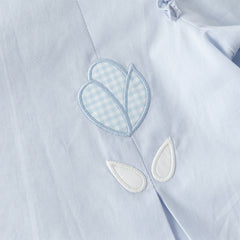 Dave&Bella Toddler Girls Blue Long Sleeve Lightweight Cotton Casual A-line Dress