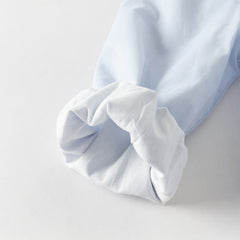 Dave&Bella Toddler Girls Blue Long Sleeve Lightweight Cotton Casual A-line Dress