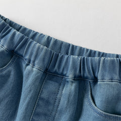 Dave&Bella Toddler Girls Fashion Denim Blue Straight-leg Jeans
