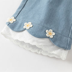 Dave&Bella Toddler Girls Fashion Denim Blue Straight-leg Casual Jeans