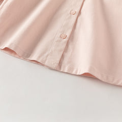 Dave&Bella Toddler Girls Cute Pink/Beige Flower Embroidery Cotton Breathable Shirt Tops