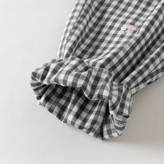 Dave&Bella Toddler Girls Classic Black White Plaid Soft Cotton Drawstring Pants