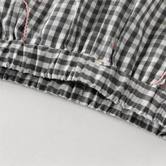 Dave&Bella Toddler Girls Classic Black White Plaid Soft Cotton Drawstring Pants