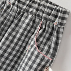 Dave&Bella Toddler Girls Classic Black White Plaid Soft Cotton Drawstring Pants