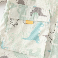 Dave&Bella Toddler Boys Playful Dinosaur Print Outwear Hooded Jackets