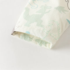 Dave&Bella Toddler Boys Playful Dinosaur Print Outwear Hooded Jackets