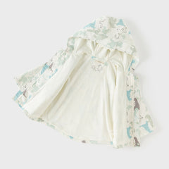 Dave&Bella Toddler Boys Playful Dinosaur Print Outwear Hooded Jackets