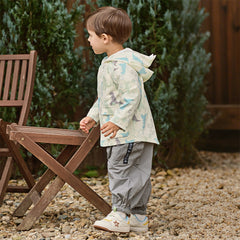 Dave&Bella Toddler Boys Playful Dinosaur Print Outwear Hooded Jackets