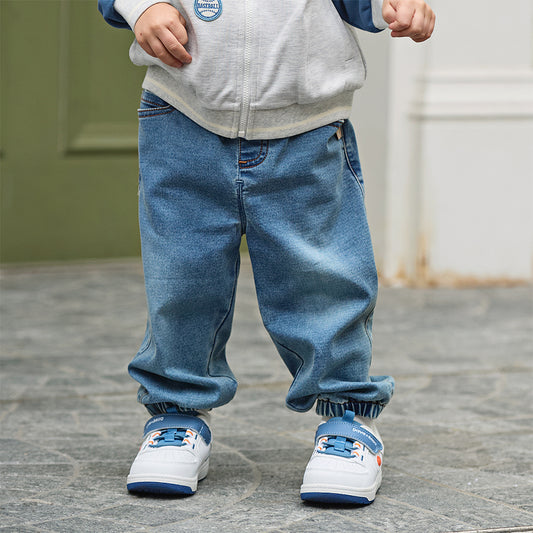 Dave&Bella Toddler Boys Fashion Denim Blue Loose Comfortable Jeans