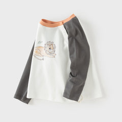 Dave&Bella Toddler Girls/Boys Multi-color Cute Playful Animal Print Soft Cotton T-shirt Tops