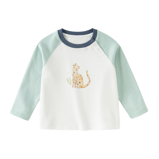 Dave&Bella Toddler Girls/Boys Multi-color Cute Playful Animal Print Soft Cotton T-shirt Tops