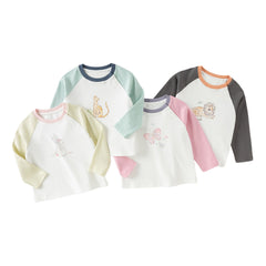 Dave&Bella Toddler Girls/Boys Multi-color Cute Playful Animal Print Soft Cotton T-shirt Tops