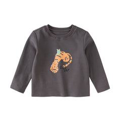 Dave&Bella Toddler Girls/Boys Multi-color Playful Print Soft Cotton T-shirt Tops