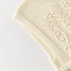 Dave&Bella Toddler Girls Elegant Apricot Sleeveless Cotton Dress-style Sweater Tank Tops