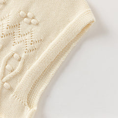 Dave&Bella Toddler Girls Elegant Apricot Sleeveless Cotton Dress-style Sweater Tank Tops