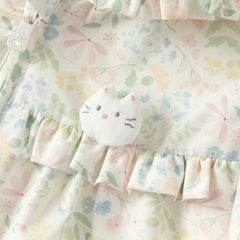 Dave&Bella Toddler Girls Adorable Daisy Print Beige Outwear Hooded Casual Jackets