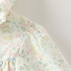 Dave&Bella Toddler Girls Adorable Daisy Print Beige Outwear Hooded Casual Jackets