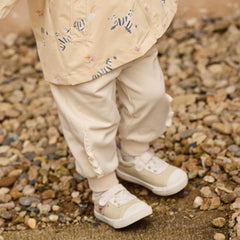 Dave&Bella Toddler Girls Daily Grey/Apricot Loose Sports Drawstring Pants