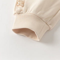 Dave&Bella Toddler Girls Daily Grey/Apricot Loose Sports Drawstring Pants