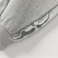 Dave&Bella Toddler Girls Daily Grey/Apricot Loose Sports Drawstring Pants