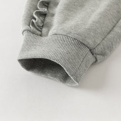 Dave&Bella Toddler Girls Daily Grey/Apricot Loose Sports Drawstring Pants