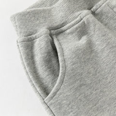 Dave&Bella Toddler Girls Daily Grey/Apricot Loose Sports Drawstring Pants