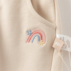 Dave&Bella Toddler Girls Daily Grey/Apricot Loose Sports Drawstring Pants