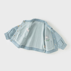 Dave&Bella Toddler Girls Fashion Blue Long Sleeve Soft Denim Jackets