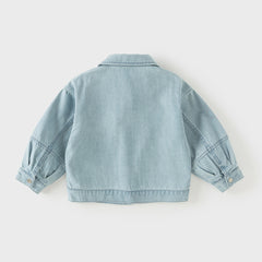 Dave&Bella Toddler Girls Fashion Blue Long Sleeve Soft Denim Jackets
