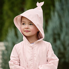 Dave&Bella Toddler Girls Pink Cherry Blossom Print Outwear Hooded Lightweight Jackets