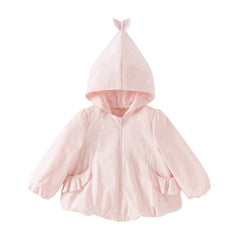 Dave&Bella Toddler Girls Pink Cherry Blossom Print Outwear Hooded Lightweight Jackets