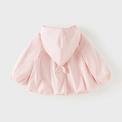 Dave&Bella Toddler Girls Pink Cherry Blossom Print Outwear Hooded Lightweight Jackets