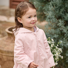 Dave&Bella Toddler Girls Pink Cherry Blossom Print Outwear Hooded Lightweight Jackets