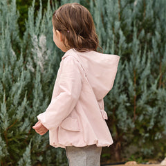 Dave&Bella Toddler Girls Pink Cherry Blossom Print Outwear Hooded Lightweight Jackets