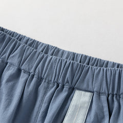 Dave&Bella Toddler Boys Casual Blue Chinese-style V-collar Top Pant Suits