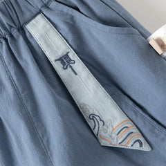 Dave&Bella Toddler Boys Casual Blue Chinese-style V-collar Top Pant Suits