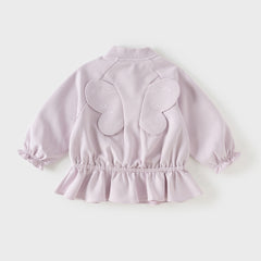 Dave&Bella Toddler Girls Sweet Butterfly Light Purple Turtle Comfortable Jackets