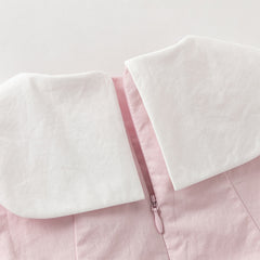 Dave&Bella Toddler Girls Adorable Candy Pink Cotton Long Sleeve A-line Princess Dress