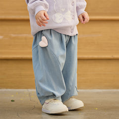 Dave&Bella Toddler Girls Fashion Denim Blue Lightweight Wide Jeans