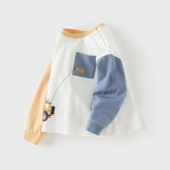 Dave&Bella Toddler Boys Beige Comfortable Cotton T-shirt Tops