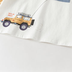 Dave&Bella Toddler Boys Beige Comfortable Cotton T-shirt Tops