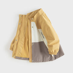 Dave&Bella Toddler Boys Sunset Yellow Turtle Outdoor Waterproof Lightweight Jackets