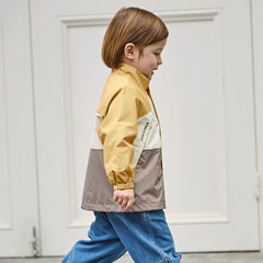 Dave&Bella Toddler Boys Sunset Yellow Turtle Outdoor Waterproof Lightweight Jackets