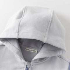 Dave&Bella Toddler Boys Grey Purple Outdoor Outwear Hooded Casual Jackets