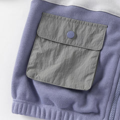 Dave&Bella Toddler Boys Grey Purple Outdoor Outwear Hooded Casual Jackets