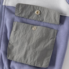 Dave&Bella Toddler Boys Grey Purple Outdoor Outwear Hooded Casual Jackets