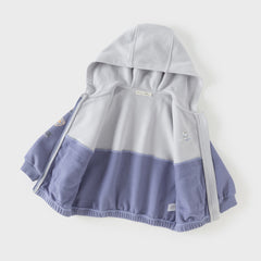 Dave&Bella Toddler Boys Grey Purple Outdoor Outwear Hooded Casual Jackets